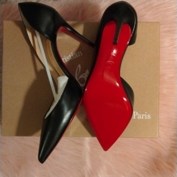 Christian Louboutin Iriza half d'Orsay Leather Sz 39 NIB - Picture 1 of 16
